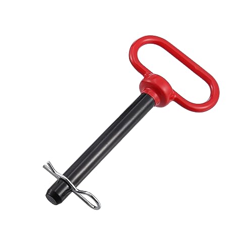 X AUTOHAUX 5/8" x 4" Trailer Towing Handle Hitch Clevis Pin and Clip for Lawn Mower Trailer Towing Cargo Boat RV Car Truck Bike Tractor Tow Hitch Lock Pins Red