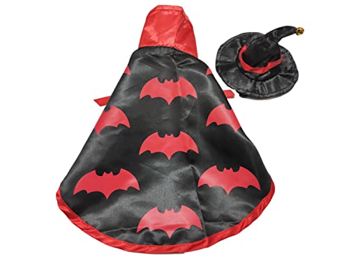 Halloween Pet Clothes,Cat Cloak Anime Ninja Costume，Pet Cloak Cosplay Party for Small Dogs Cats Clothing.(Bats)