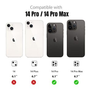 Jeluse [3X2 Pack Camera Lens Protector for iPhone 14 Pro Max for iPhone 14 Pro, 9H Tempered Glass Screen Protector Cover [Alignment Kit Eazy installation] Metal Individual Ring