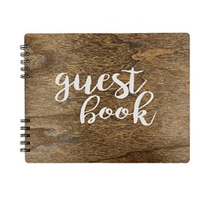 wooden rustic guest book with 110 pages lined 11" x 8.7"