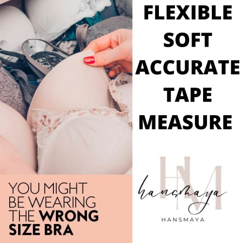 HANSMAYA Soft Tape Measure for Body Measuring Fiberglass Tape Measure Body Measuring Tape for Sewing Tailor Fabric Cloth Weight Loss Measurements Flexible Ruler Double Scale 150cm/60inch White