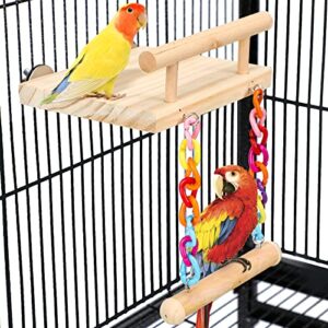 frgkbtm bird perches cage toys parrot wooden platform play gyms exercise stands with acrylic wood swing ferris wheel chewing for animals green cheeks, baby lovebird, chinchilla, hamster budgie