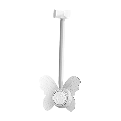 Menolana Wall Mount Hair Dryer Holder, Bathroom Bendable Rod Hairdryer Stand No, Butterfly White