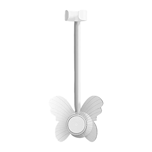 Menolana Wall Mount Hair Dryer Holder, Bathroom Bendable Rod Hairdryer Stand No, Butterfly White