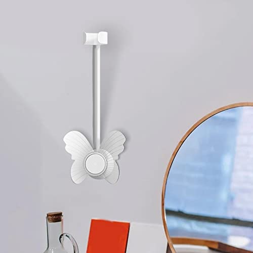 Menolana Wall Mount Hair Dryer Holder, Bathroom Bendable Rod Hairdryer Stand No, Butterfly White