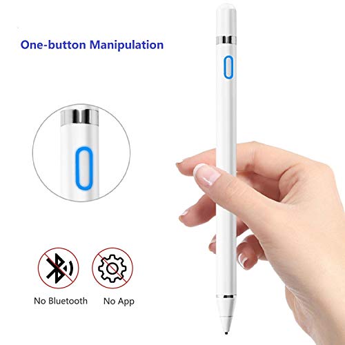 Stylus Pens for Touch Screens,Active Stylus Compatible with Apple,Capacitive Pencil for Kid Student Drawing, Writing,High Sensitivity,for Touch Screen Devices Tablet,Smartphone (White)