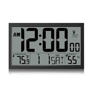 bayga atomic clock, easy to read, adjusts time automatically, high precision temperature humidity meter