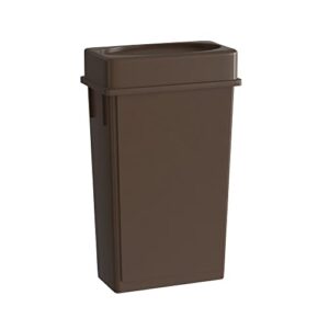 krollen industrial 23 gallon brown slim jim trash can with drop shot lid