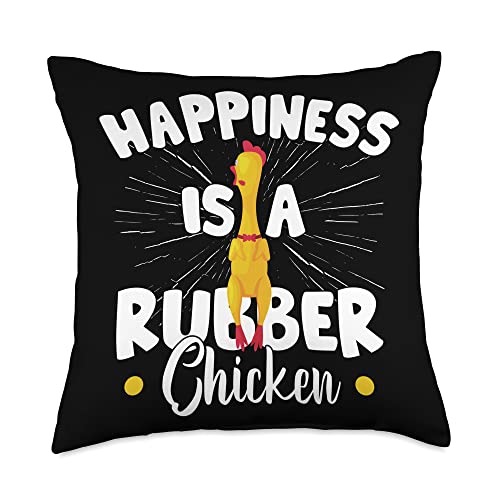 Rubber Chicken Lover Accessories Happiness Women Rubber Chicken Costume Throw Pillow, 18x18, Multicolor