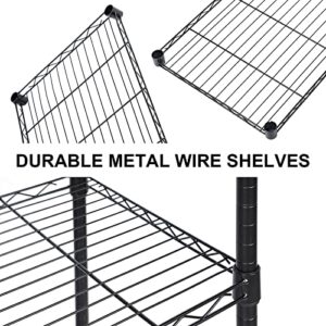 YSSOA Heavy Duty 6-Shelf Shelving, Wire Shelving, Adjustable Storage Units, 48'' D x 18'' W x 82'' H, 6 Tier, Black