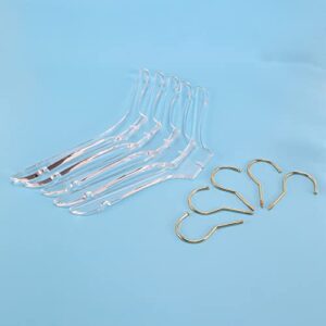 Yothfly 5 Pcs Clear Acrylic Clothes Hanger with Gold Hook, Transparent Shirts Dress Hanger with Notches for Lady Kids S