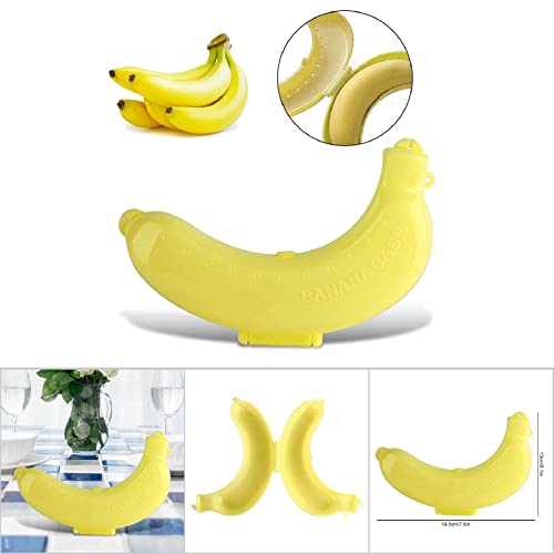 Banana Saver Container, Portable Banana Case Holder for Banana Storage Cute Banana Protective Case Lunch Fruit Storage Box(Yellow)