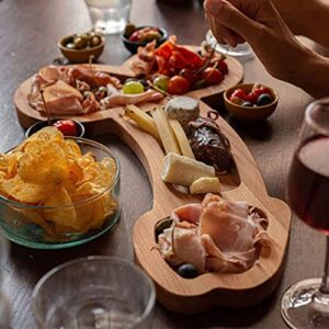 aperitif board, solid wood charcuterie board and chess boards, funny cutlery kitchen wine meat cheese platter unique women gifts for housewarming bachelor party