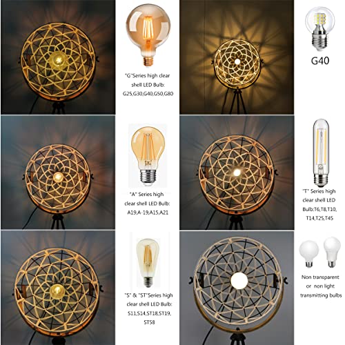 Floor lamps boho chic decor for living room,farmhouse adjustable Metal tripod Standing Tall lamp/Table Lamp,handmade rattan Lampshade Floor Lights bright lighting for Bedroom games Room Office