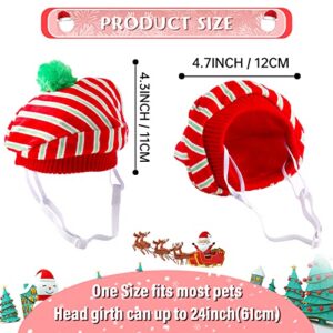 Christmas Costume Hat with Scarf for Cats and Dogs, 2 Pcs Adjustable Santa Hat Scarf Set, Xmas Pet Warm Outfit Cloth, Medium