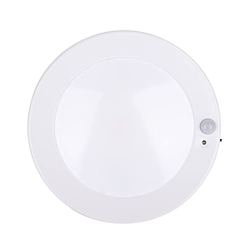 YoonLIT LED Closet, Flush Mount Motion Sensor Ceiling Light with Dusk to Dawn, 6.2 Inch, 10.5W, 800 Lumen, Anti-Rust Galvanized Housing, White Finish 5000K 2-Pack