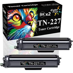 colorprint compatible tn-227 toner cartridge black high yield replacement for brother tn227 bk tn227bk tn223 for mfc l3750cdw l3770cdw hl l3210cw l3230cdw l3230cdn l3270cdw l3290cdw printer (2-pack)