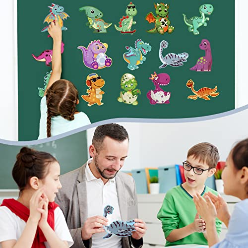 MWOOT 45 Pcs Paper Dinosaur Cutout Decoration Set,Creative Bulletin Board Cut-Out with Glue Point Dots for Classroom Party Supplies Decorations,Cute Animals Cardstock for Gift Child(15 Styles,15x15cm)