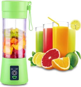 portable blender smoothies personal blender mini shakes juicer cup usb rechargeable (green)