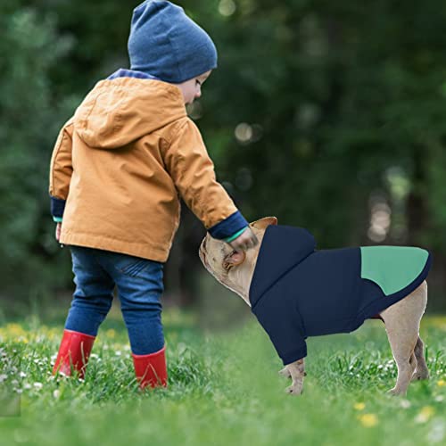 FEimaX Dog Hoodies Puppy Warm Zipper Sweater Pet Winter Clothes Outdoor Soft Hooded Sweatshirt for Small Medium Large Dogs Cat Cold Weather Coat French Bulldog Apparel