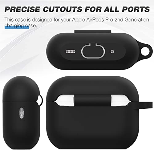 BRG Compatible with Airpods Pro 2nd/1st Generation Case Cover, Soft Silicone Skin Cover Shock-Absorbing Protective Case with Keychain Compatible for Apple Airpods Pro Case 2022/2019[Front LED Visible]