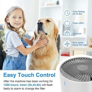 Air Purifiers for Bedroom Home 5 Layers H13 HEPA Air Filter, 22dB Ultra-quiet Air Purifier for office,Desktop,Kitchen,Filter 99.99% Smoke,Pollen, Pet Dander,Dust,Ozone Free,Available for California