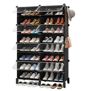 maginels shoe rack organizer for entryway closet expandable 32 pairs 8 tier shoe storage cabinet narrow standing stackable space saver shoe rack for entryway, hallway and closet,grey