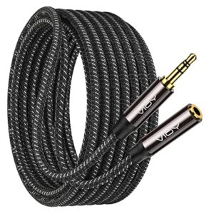 vioy headphone extension cable 20ft,[copper shell, hi-fi sound] 3.5mm male to female stereo audio cable nylon braided aux cord for smartphones, tablets, media player