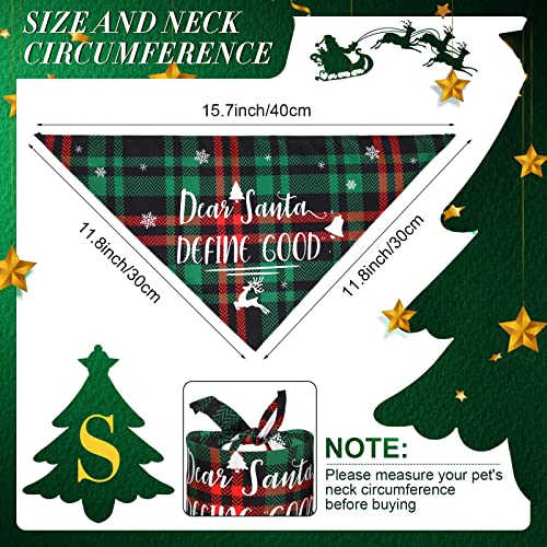 8 Pcs Christmas Dog Bandanas Christmas Classic Buffalo Plaid Pets Scarf Snowflakes Outfit Triangle Dog Drool Bib Dog Costume Accessory for Small Medium Large Dogs Cats Pets (Small)