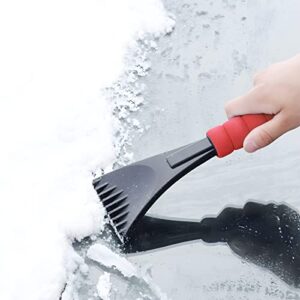 Ice Scraper for Car Windshield and Window, Auto Snow Removal with Foam Handle, No Scratch Cleaning Tool Remove Frost and Snow, Car Winter Exterior Accessories Universal for Truck, SUV, Home (Red)