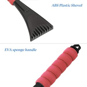 Ice Scraper for Car Windshield and Window, Auto Snow Removal with Foam Handle, No Scratch Cleaning Tool Remove Frost and Snow, Car Winter Exterior Accessories Universal for Truck, SUV, Home (Red)