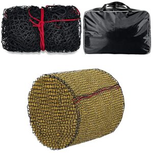 hay net hay bales round bale hay net slow feed 5 mm thick bale knotless large hay feeder hay bags for horses black feeding supplies for horses goat cattle equine stalls barn feed decoration (6 x 6 ft)