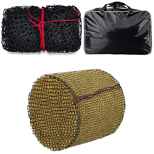 Hay Net Hay Bales Round Bale Hay Net Slow Feed 5 mm Thick Bale Knotless Large Hay Feeder Hay Bags for Horses Black Feeding Supplies for Horses Goat Cattle Equine Stalls Barn Feed Decoration (6 x 6 Ft)