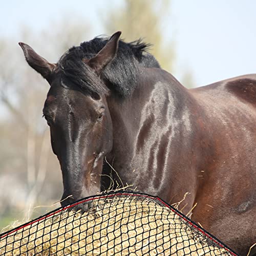 Hay Net Hay Bales Round Bale Hay Net Slow Feed 5 mm Thick Bale Knotless Large Hay Feeder Hay Bags for Horses Black Feeding Supplies for Horses Goat Cattle Equine Stalls Barn Feed Decoration (6 x 6 Ft)