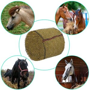 Hay Net Hay Bales Round Bale Hay Net Slow Feed 5 mm Thick Bale Knotless Large Hay Feeder Hay Bags for Horses Black Feeding Supplies for Horses Goat Cattle Equine Stalls Barn Feed Decoration (6 x 6 Ft)