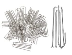 mateda stainless steel curtain pleater tape hooks, 4 prongs pinch pleat hook cliptraverse pleater 4 end hooks (60pcs)