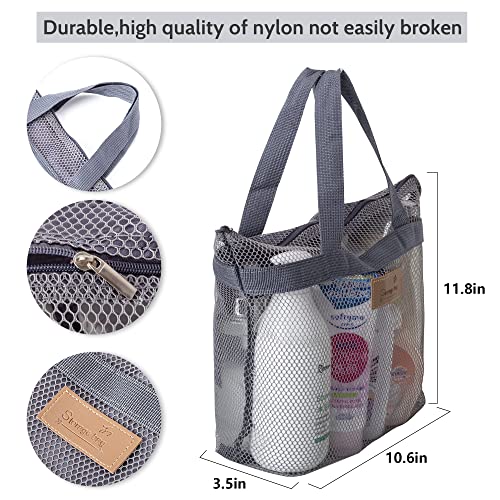 WOSHOP Portable shower Mesh Caddy bag Quick Dry Hanging Toiletry and Bath Zipper for College Dorms Gym Swimming Beach Travel Sports Games