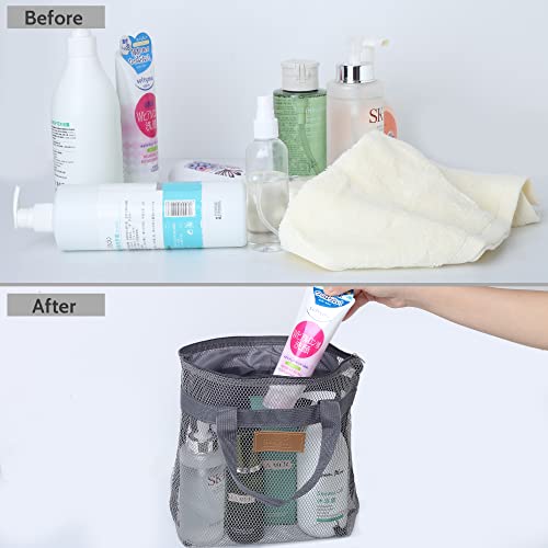 WOSHOP Portable shower Mesh Caddy bag Quick Dry Hanging Toiletry and Bath Zipper for College Dorms Gym Swimming Beach Travel Sports Games