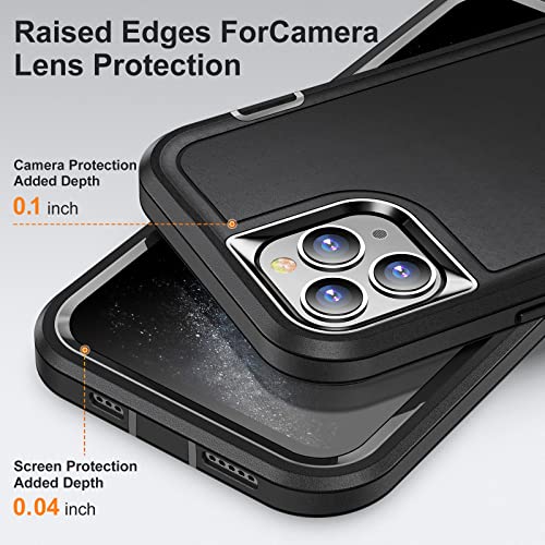IDweel iPhone 11 Pro Max Case with Build-in Kickstand,Heavy Duty Protection Shockproof Anti-Scratch Rugged Protective Durable Case Hard Cover for iPhone 11 Pro Max 6.5 Inch,Black