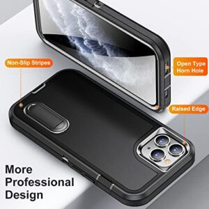 IDweel iPhone 11 Pro Max Case with Build-in Kickstand,Heavy Duty Protection Shockproof Anti-Scratch Rugged Protective Durable Case Hard Cover for iPhone 11 Pro Max 6.5 Inch,Black