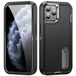 IDweel iPhone 11 Pro Max Case with Build-in Kickstand,Heavy Duty Protection Shockproof Anti-Scratch Rugged Protective Durable Case Hard Cover for iPhone 11 Pro Max 6.5 Inch,Black