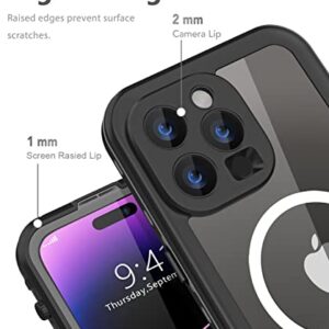 Dewfoam Design for iPhone 14 Pro Max Waterproof Case, Shockproof Dustproof Case with Screen Protector, Full Body Protective Phone Case for iPhone 14 Pro Max 6.7''(Black)