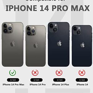 Dewfoam Design for iPhone 14 Pro Max Waterproof Case, Shockproof Dustproof Case with Screen Protector, Full Body Protective Phone Case for iPhone 14 Pro Max 6.7''(Black)