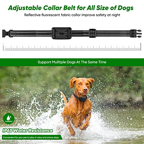 BHCEY Wireless Dog Fence,Electric Fence & Remote Training Collar,Adjustable Vibration & Shock,Wireless Boundary Contaiment,IP65 Waterproof Training Collar for All Dogs (for 2 Dogs)