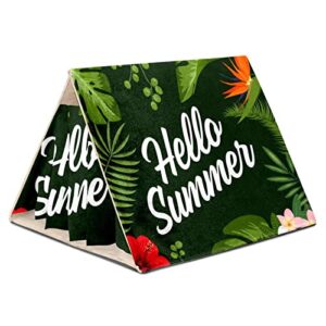 Y-DSIWX Guinea Pig Hideout Cozy Hamster House Cave for Bunny Chinchilla Hedgehog Small Animal Hello Summer Tropical Palm Leaf