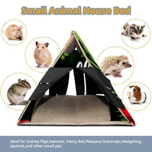 Y-DSIWX Guinea Pig Hideout Cozy Hamster House Cave for Bunny Chinchilla Hedgehog Small Animal Hello Summer Tropical Palm Leaf