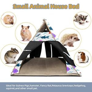 Y-DSIWX Guinea Pig Hideout House Bed, Sea Life and Birds Rabbit Cave, Squirrel Chinchilla Hamster Hedgehog Nest Cage