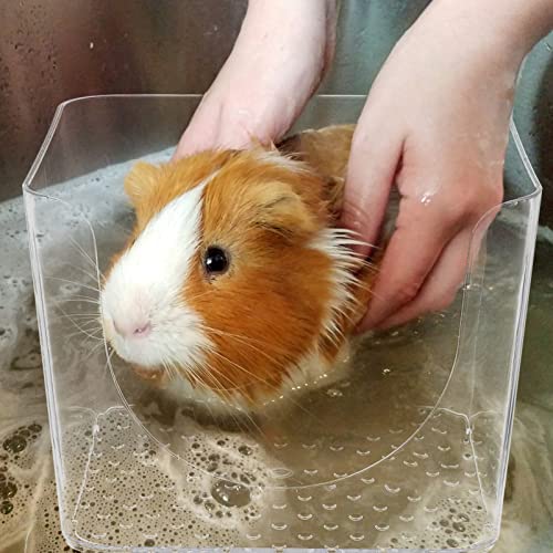 Ipetboom Hedgehog Supplies Hamster Sand Bath Box Acrylic Clear Hamsters Sand Bath Shower Toilet Square Digging Sand Container for Mice Hedgehog Squirrel Gerbils Hamster Accessories