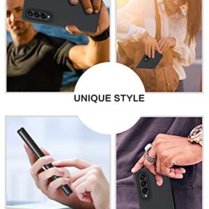 BENTOBEN Galaxy Z Fold 4 Case, Soft Silicone Gel Rubber Bumper Slim Hard PC Thin Shockproof Protective Phone Case for Samsung Galaxy Z Fold 4 (7.6 inch), Black