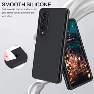 BENTOBEN Galaxy Z Fold 4 Case, Soft Silicone Gel Rubber Bumper Slim Hard PC Thin Shockproof Protective Phone Case for Samsung Galaxy Z Fold 4 (7.6 inch), Black